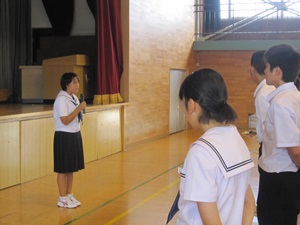 職場体験学習の結団式